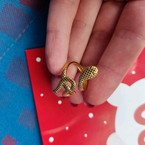 Snake ring adjustable size gold color new