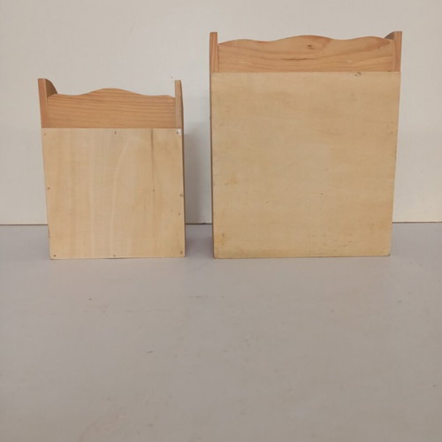 Wooden wall-mounted drawers with porcelain drawers, new, pack of two