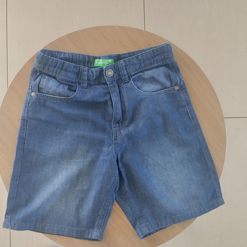 Benetton Boys' Denim Shorts Like New, Blue, Age 7-8