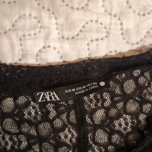 Zara women's lace blouse black size M like new