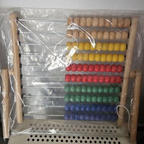Wooden educational abacus like new, 10 rows with colorful beads