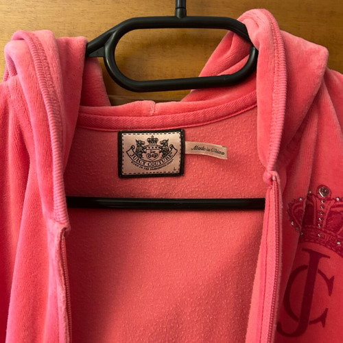 Juicy Couture velour jacket size large like new, pink