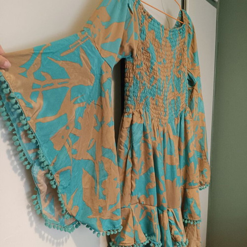 Acai silk boho summer dress, multicolor