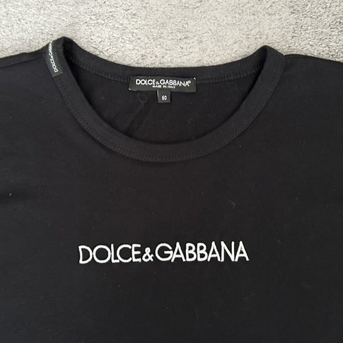 Dolce & Gabbana Black Cotton Jersey Logo Embroidered T-Shirt like new, size L