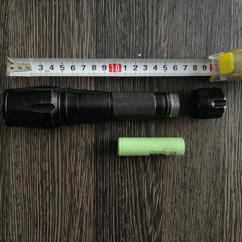 Led flashlight with focus beam capability used (zoom)