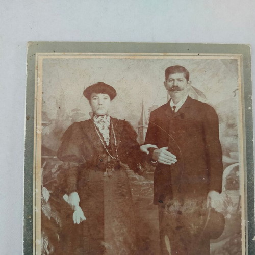 Thick cardboard photo of Nafplio early 20th century used