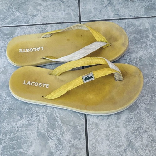 Lacoste flip flops used, yellow, size 37 women