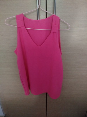 Sleeveless summer blouse Italy, new, pink, one size