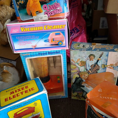 Old toys new from store warehouse, vintage collection
