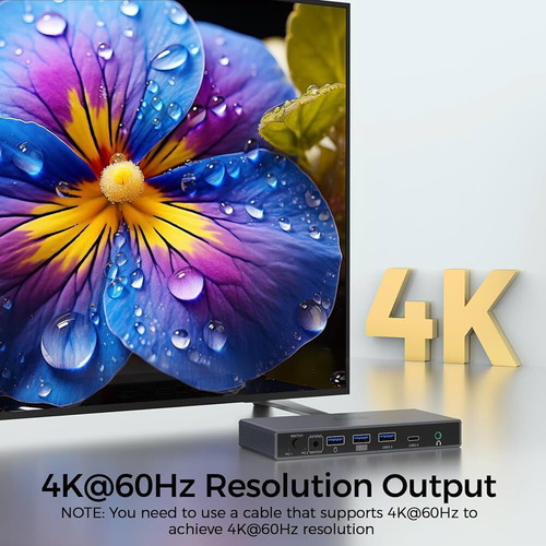 Suidek 2-in 2-out 4K@60Hz DisplayPort KVM switch with USB 3.0 ports new