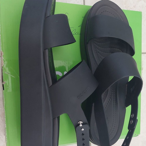 Crocs Brooklyn Low Wedge Black sandals like new