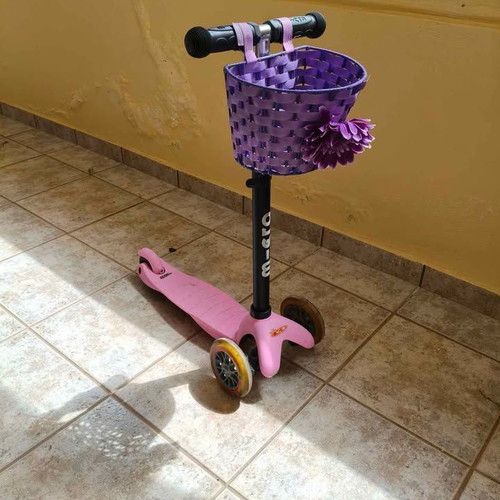 Micro Kids Scooter with Seat, Storage, Basket and Accessories like new