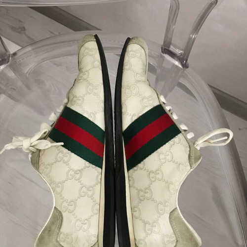 Gucci GG Monogram leather trainers EU37 used, beige