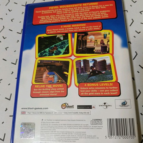 An American Tail game for Sony PS2 used, complete and functional