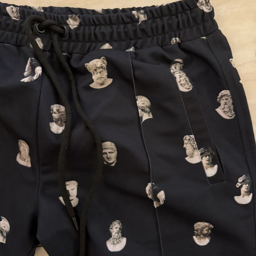 Bigotti pants with ancient Greek figures like new, size L, black and white