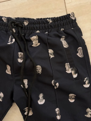 Bigotti pants with ancient Greek figures like new, size L, black and white