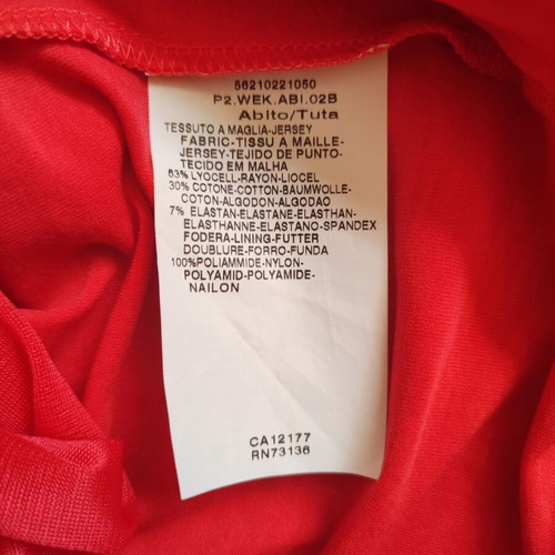 Weekend Max Mara Red Lyocell Midi V-Neck Dress, Size XS