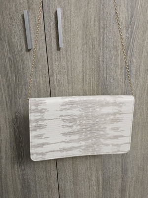 Axel envelope bag crossbody new, beige and red 30x18