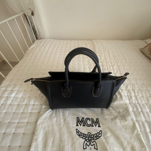 MCM Tote Leather Handbag Like New Black