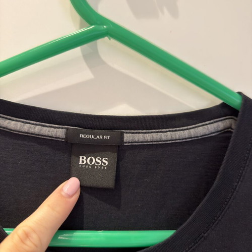 Boss Men Basic Dark Navy T-Shirt Like New Size L Cotton