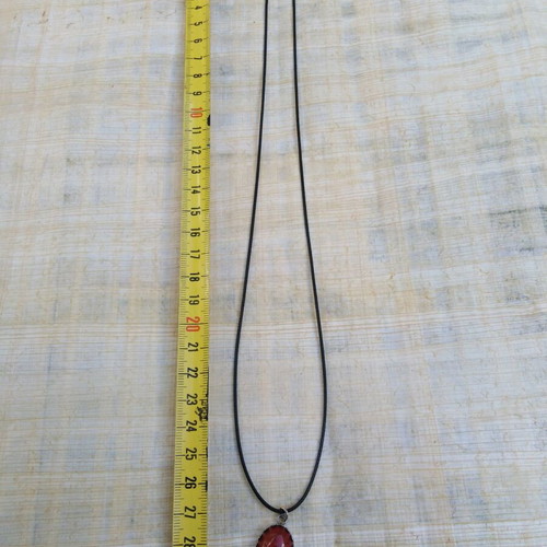 Pendant with chestnut red jasper and steel cabochon new