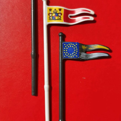 Playmobil flags set of 3 like new