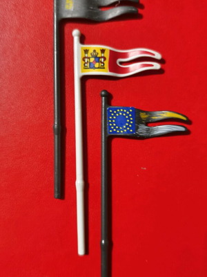 Playmobil flags set of 3 like new