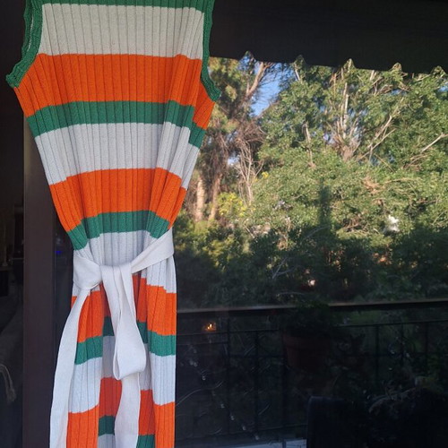 Karavan knitted dress used, colorful, one size