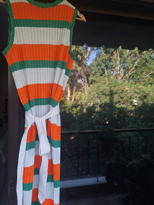 Karavan knitted dress used, colorful, one size