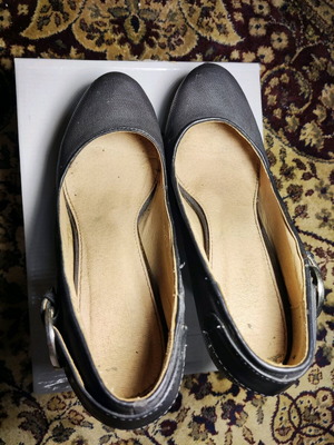 Women's gray heeled shoes used, size 38, pumps