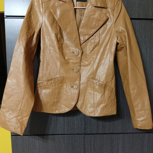 Leather jacket Vero Moda size S 38 beige like new