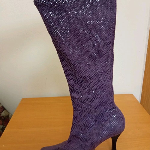 Fabric purple boot used, size 38, length 47cm