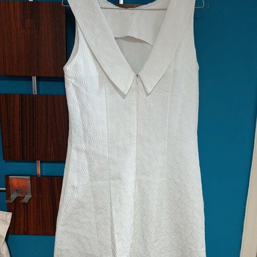 A-line mod cocktail dress like new, white, size L