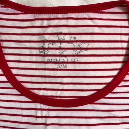 White T-shirt with Red Stripes medium size like new