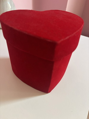 Red velvet heart-shaped box