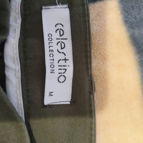 Celestino high-waisted fabric pants size M khaki green like new