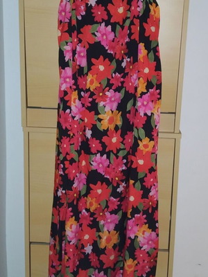 Long backless dress like new, size M-L, with crossed back design