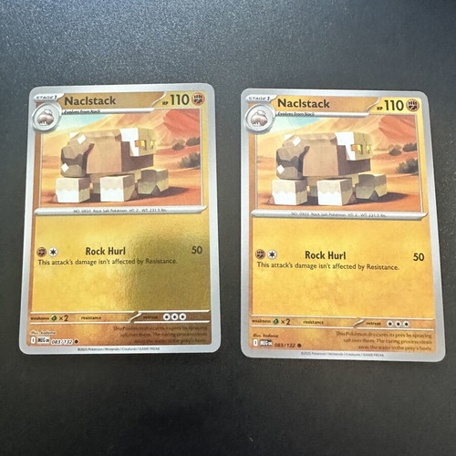 Naclstack 083/132 Mega Evolution Pokemon card, normal and reserve