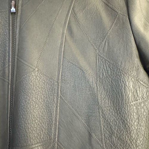 Olive leatherette jacket size L like new