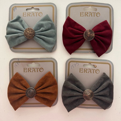 Velvet hair bow set like new, multicolor
