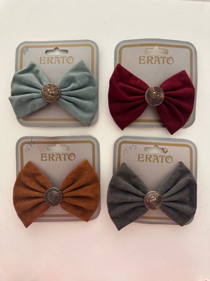 Velvet hair bow set like new, multicolor