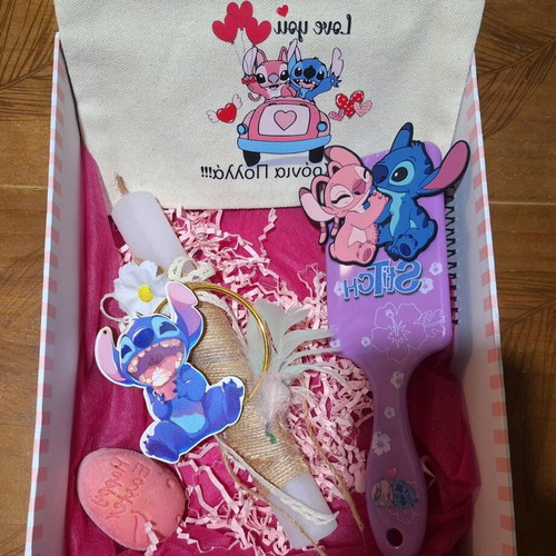 Stitch candle set with accessories in gift box new