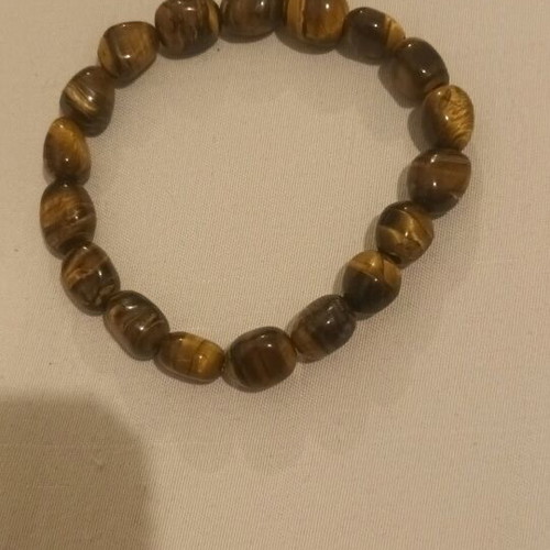 Bracelet with tiger's eye semi-precious stones like new, elastic