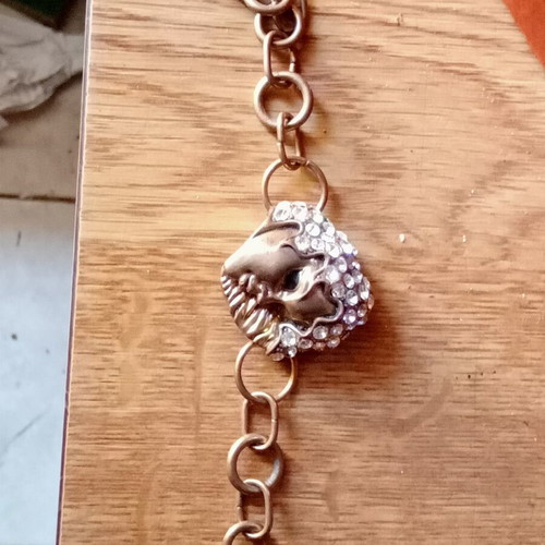 Bronze bracelet with female mask design, A2S