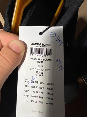 Σακάκι Jack&Jones XXL καινούργιο μαύρο