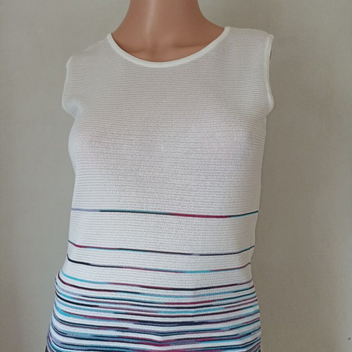 Missoni women's top, white with multicolor stripes, size S