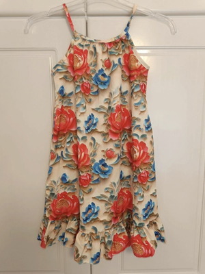Floral airy dress like new, size 122 cm, multicolor
