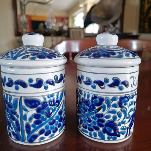 Handmade Rodian coffee sugar set, height 13 cm, like new