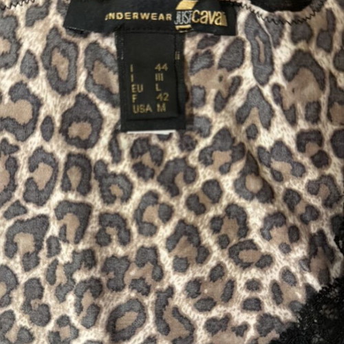 Just Cavalli leopard blouse with lace like new, size L