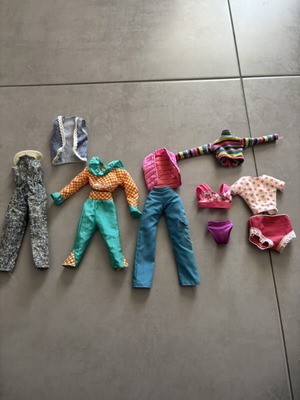 Vintage doll clothes and accessories used, pack of 8+ pieces